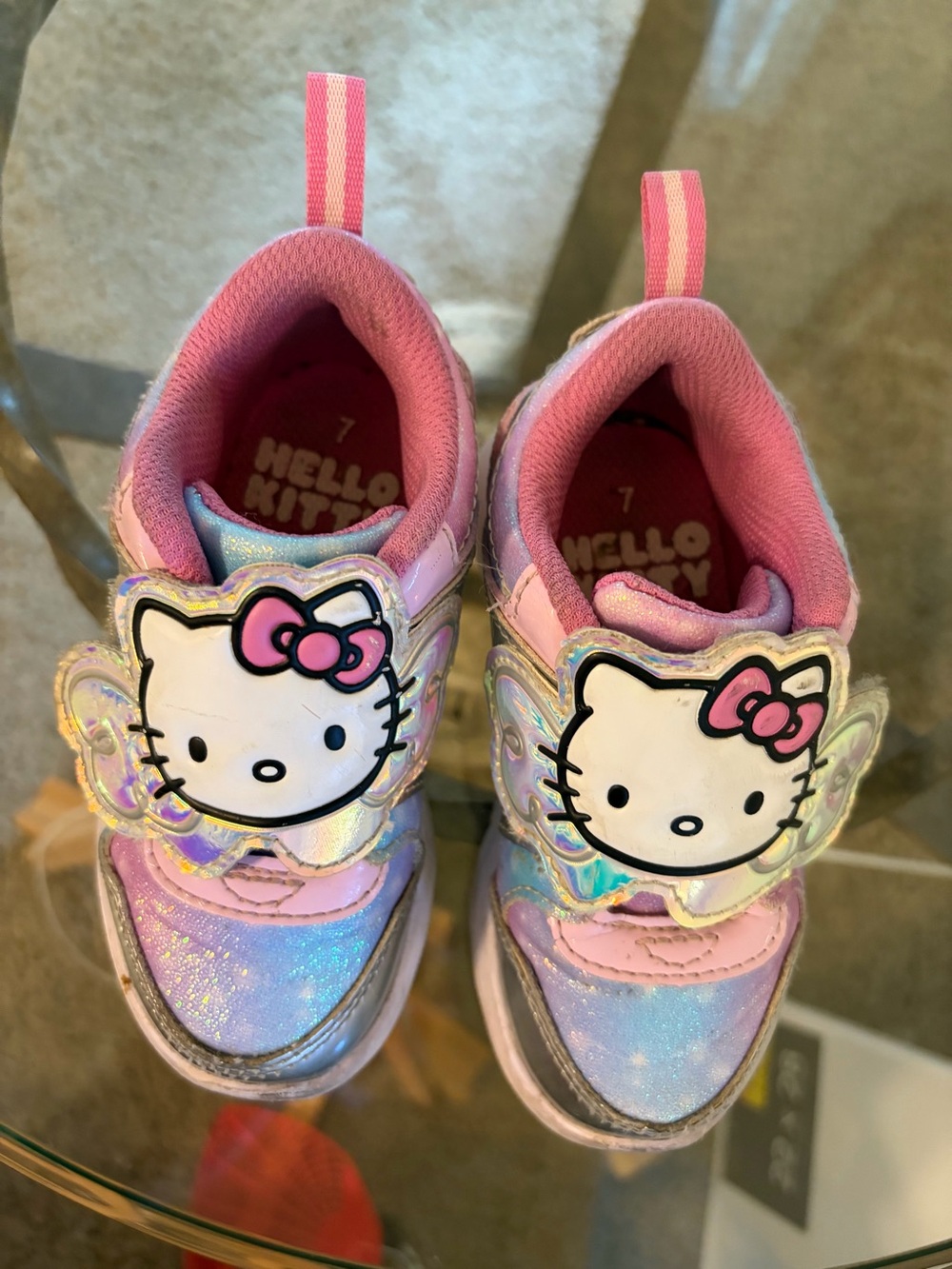Hello Kitty Pink Iridescent Kids Sneakers with Character Patch
